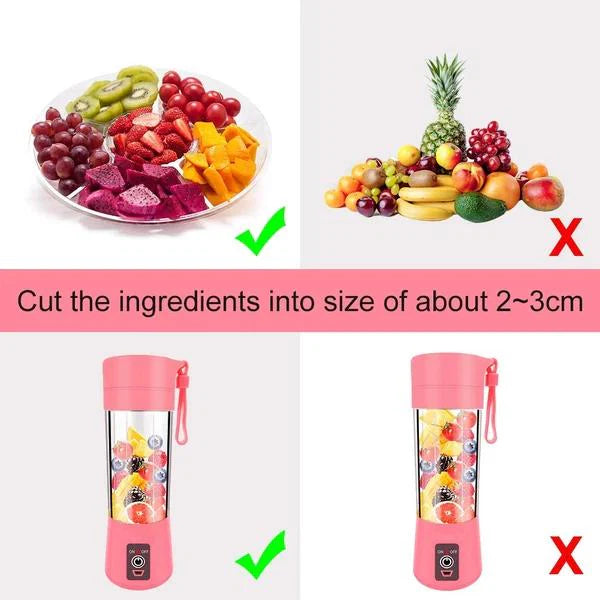 Portable USB Electric Juicer – 6-Blade Protein Shaker for Smoothies & Juice (Multicolour)