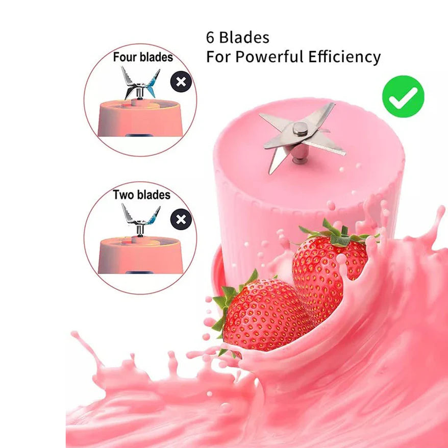 Portable USB Blender Juicer - 6 Blade Portable Smoothie & Shake Maker (Multicolor)